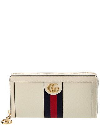 Gucci Ophidia Gg Leather Zip Around Wallet Womens White