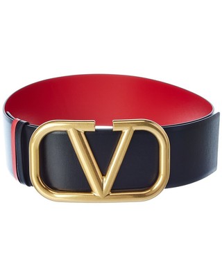 

Женский двусторонний кожаный ремень Valentino Vlogo  мм, черный