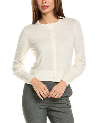 Женский кардиган на пуговицах из смеси шелка и кашемира Forte Cashmere Crop