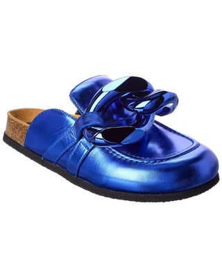 

Женские кожаные мюли Jw Anderson с цепочкой, синие, Синий, NA