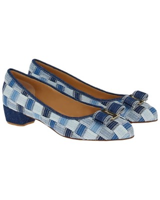 Ferragamo Varina Denim Pump Womens Blue 7.5