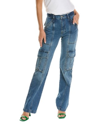 

Прямые женские джинсы Primetime High Rise Utility Frame Denim, синие, Синий, NA