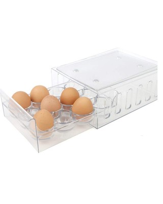 Mind Reader Egg Storage Drawer for Refrigerator, Fridge Organizer, Stackable,...