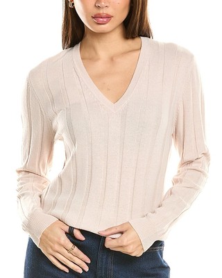 Женский свитер из смеси шерсти и кашемира Malo Cashmere Wide Rib бежевого цвета M