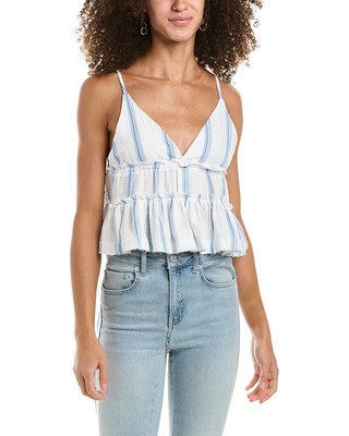 

Женская марлевая майка Ocean Drive в полоску с рюшами, Blue stripe colorway