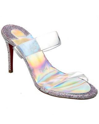 

Christian Louboutin Just Strass 85 Женские замшевые и виниловые сандалии, Серебряный, NA