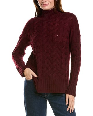 Женская туника из смеси шерсти и кашемира Forte Cashmere Luxe с круглым вырезом-воронкой красного цвета Xs