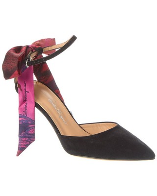 Замшевые туфли-лодочки Ferragamo Iman Женские черные 6 C