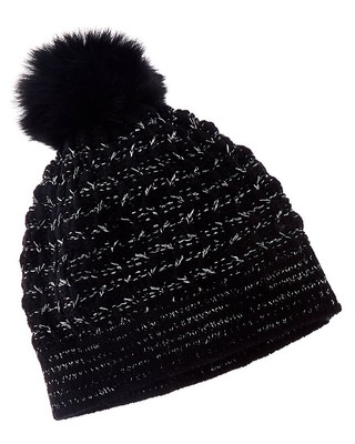 Женская шапка из текстурированной шерсти и кашемира с люрексом Forte Cashmere, черная