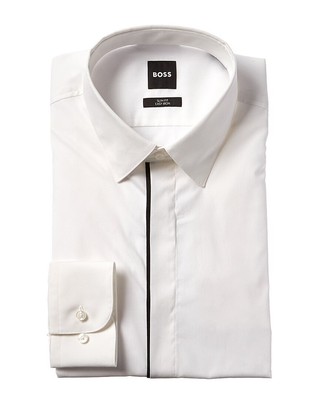 

Boss Hugo Boss Slim Fit Классическая Рубашка Мужская Белая 17,5, Белый, NA