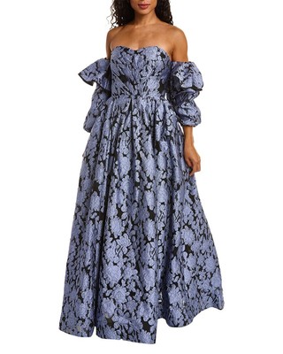

Zac Posen Жаккардовое платье из органзы женское, Черный