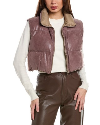 Кожаная куртка Brunello Cucinelli женская фиолетовая 42
