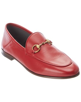 Женские мокасины из натуральной кожи Gucci Brixton, красный 34