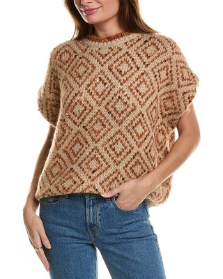 Женский свитер из смеси шерсти, кашемира и шелка Brunello Cucinelli