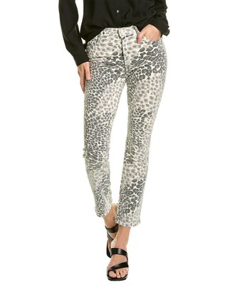 

Женские прямые джинсы Mother The Mid-Rise Dazzler Ankle Leopark, белые, Белый, NA