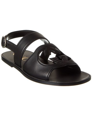

Мужские кожаные сандалии Gucci Interlocking G, Черный, NA