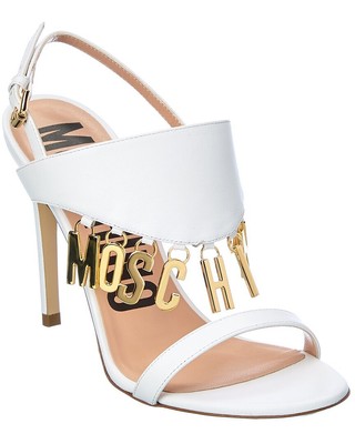 

Женские кожаные сандалии Moschino Logo White, Белый, NA
