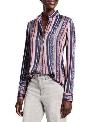 Женская рубашка в полоску с животными от Nic & Zoe