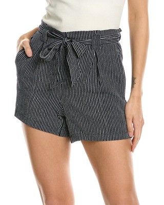 

Короткие женские креповые шорты Max Studio Bubble, Navy/ivory stripe dash, NA