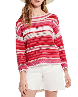 

Цветной женский свитер крючком Nic+Zoe, Красный