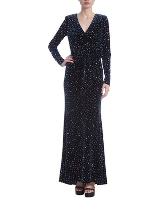 BADGLEY MISCHKA BADGLEY MISCHKA PEARL VELVET BOW GOWN WOMEN'S 4