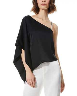 

Женский укороченный топ на одно плечо Alice + Olivia Riko, Ablack