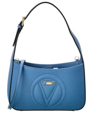 Valentino By Mario Valentino Kai Кожаное женское кроссбоди синего цвета