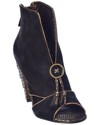 

Женские замшевые ботильоны Ferragamo Agatha черные, Черный, NA