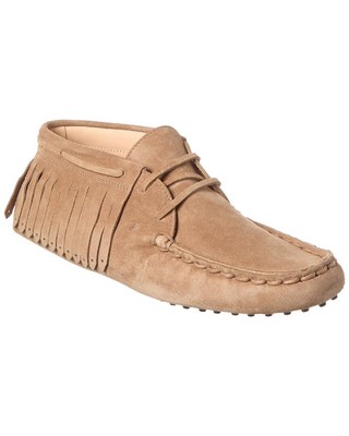 Женские замшевые мокасины Tod S Gommino коричневые 36,5