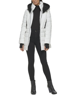 

Женское эластичное пуховик Kenneth Cole с поясом, Белый, NA