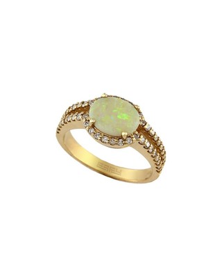 Effy Fine Jewelry Женское кольцо с бриллиантом и опалом 14 Карат весом 1,40 Карата 7