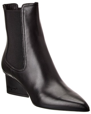 Кожаные ботильоны Ferragamo Velta Женские черные 6.5