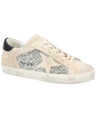 

Женские кожаные кроссовки Golden Goose Superstar, Platinum/beige/black, NA