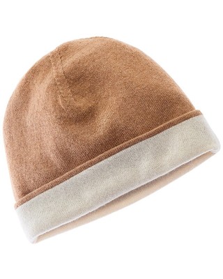 Двусторонняя кашемировая шапка Forte Cashmere Женская коричневая