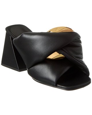 

Женские кожаные сандалии Jw Anderson Twist, черные, Черный, NA