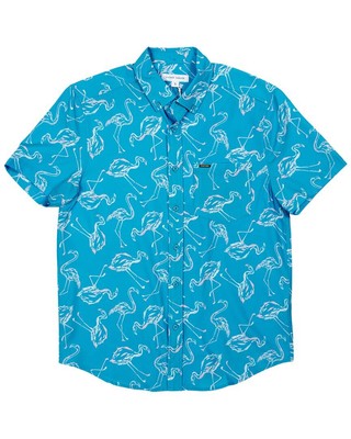 

Винтажная летняя мужская рубашка стрейч на пуговицах, Aqua