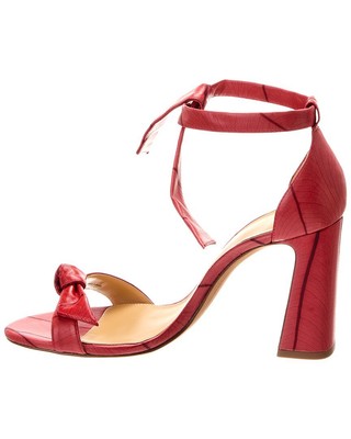 Pre-owned Alexandre Birman Clarita Curve Beleaf 90 Leather Sandal Women's In Pink