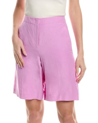

Lafayette 148 New York Ryerson Шорты-бермуды из шелка и льна для женщин, Розовый, NA