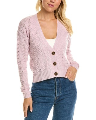 

Осенний кашемировый укороченный женский кашемировый кардиган с v-образным вырезом, Розовый