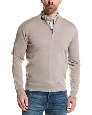 Мужской свитер с имитацией шерсти мериноса Mette на молнии 1/4, бежевый, L
