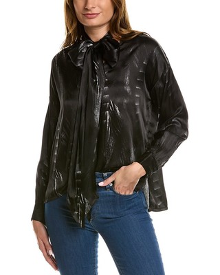

Женский топ Allsaints Cesey Viola из шелковой смеси, Черный