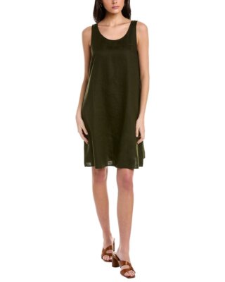 

Eileen Fisher Шелковое платье-майка с круглым вырезом, женское, зеленое, Зеленый