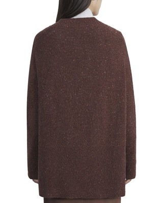 Pre-owned Lafayette 148 York Drop Shoulder V-neck Cashmere & Wool-blend Sweater In Redwood Multi