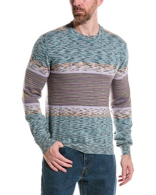 Pre-owned M Missoni Wool Crewneck Sweater Men's Blue M