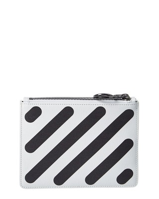 Off White Womens Off-White Leather Wristlet, White