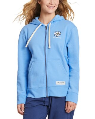 

Женская худи на молнии Life Is Good, Cornflower blue