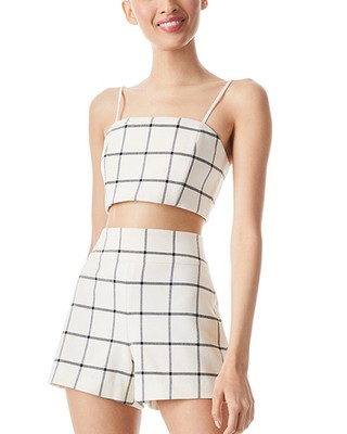 

Женский укороченный топ Alice + Olivia Pearle, Boff white/black
