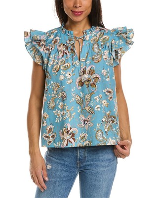 

Женская блузка с завязками Elie Tahari, Синий