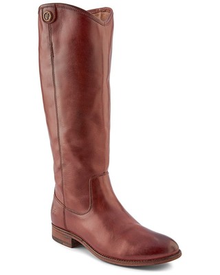 Frye Melissa Button 2 Wide Calf Leather Boot Womens Brown 7.5