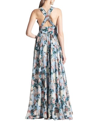 Pre-owned Sachin & Babi Chiffon Kenzia Gown Women's In Iceblugard